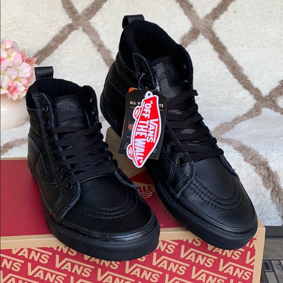 vans sk8 hi mte leather black